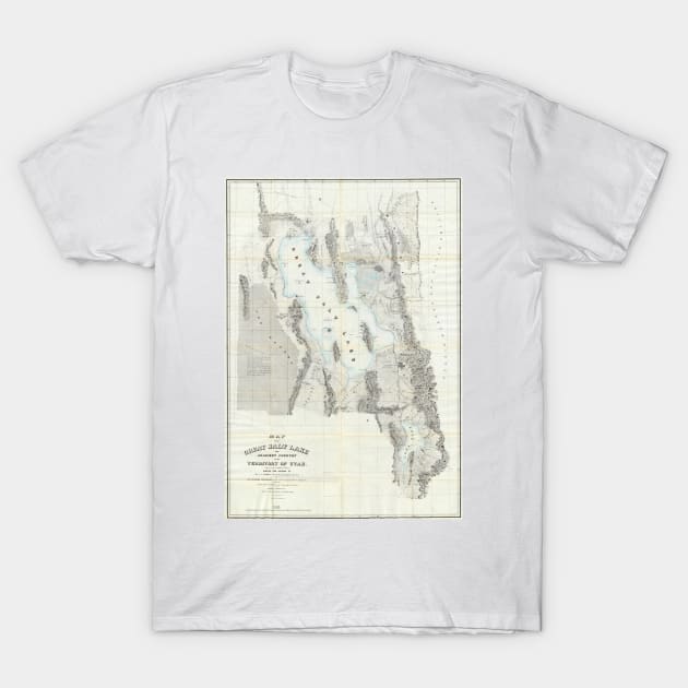 Vintage Map of The Great Salt Lake (1852) T-Shirt by Bravuramedia